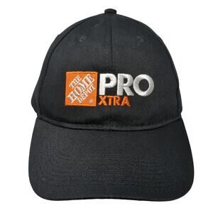 The Home Depot Pro Xtra Strapback Baseball Cap Black One Size Adjustable 6 Panel
